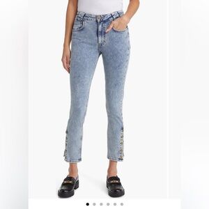 Frame The Snapped Denim Leggings. Size 28